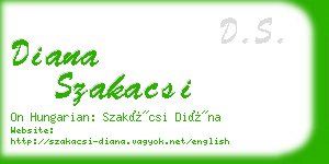 diana szakacsi business card